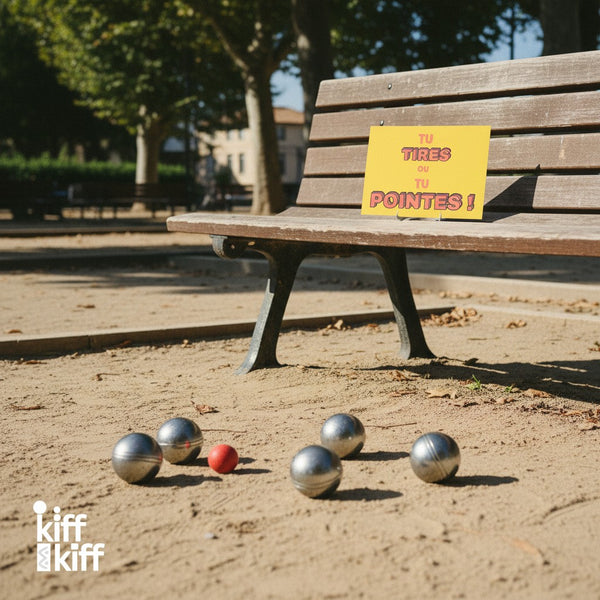 Carte postale pétanque TU TIRES OU TU POINTES, angle différent