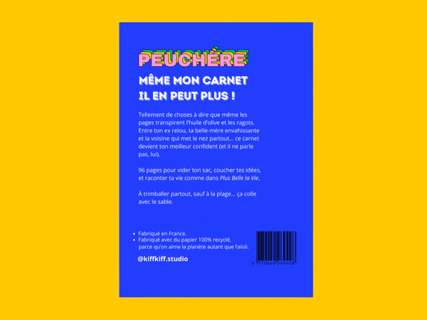Cahier PEUCHÈRE, vue de détail de la couverture