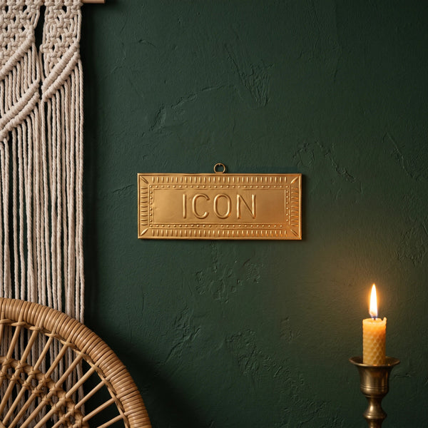 Plaque murale doré ICON