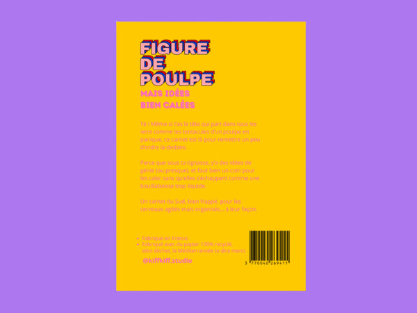 Cahier FIGURE DE POULPE, vue de détail de la couverture