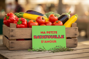 Carte postale ratatouille d'amour, vue de détail