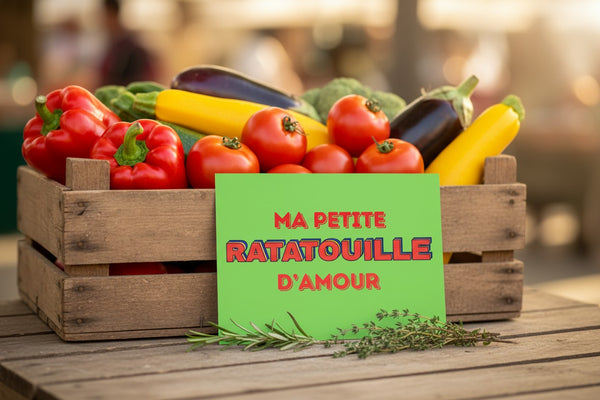 Carte postale ratatouille d'amour, vue de détail