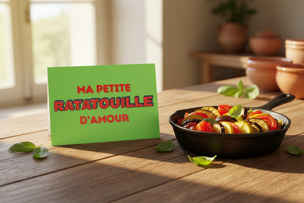 Carte postale ratatouille d'amour, présentation