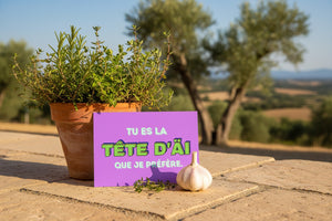 Carte postale tête d'AÏ, vue de détail