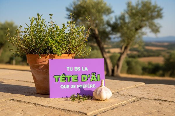 Carte postale tête d'AÏ, vue de détail