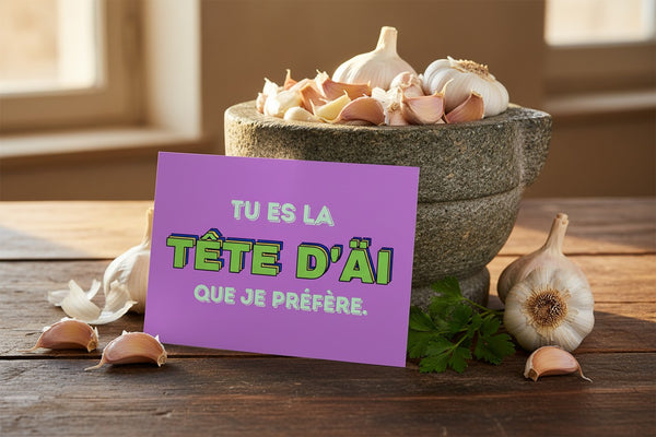 Carte postale tête d'AÏ, présentation