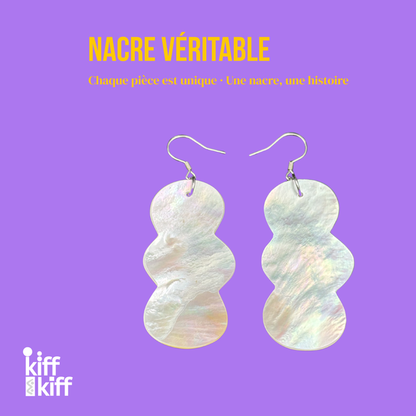 Boucles d'Oreilles Nuage en Nacre