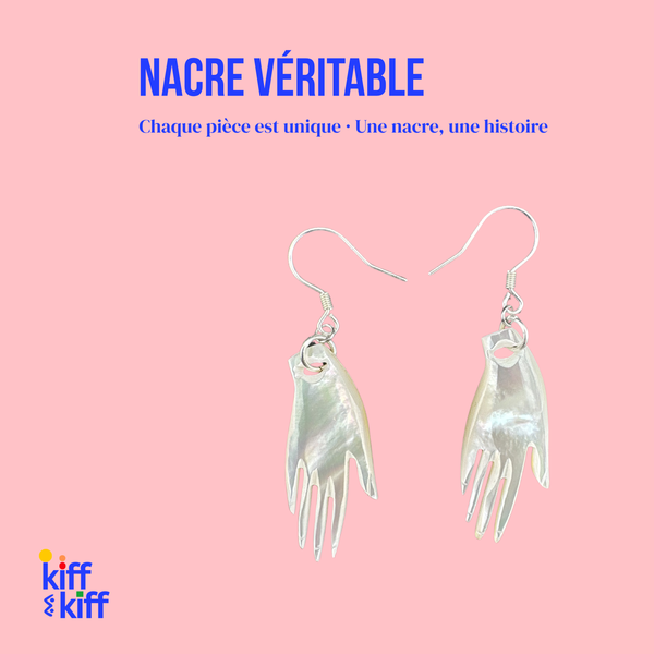 Boucles d'Oreilles Main en Nacre