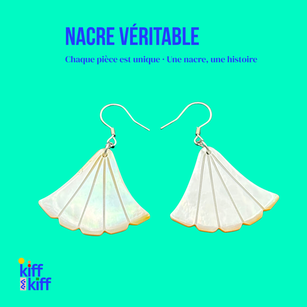 Boucles d'Oreilles Fleur en Nacre