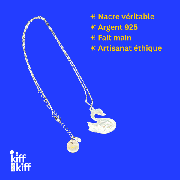 Collier Cygne en Nacre