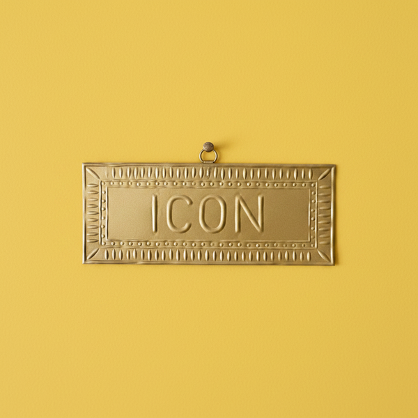 Plaque murale doré ICON