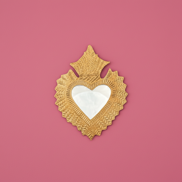 Miroir ex-voto cœur Mitzi – doré