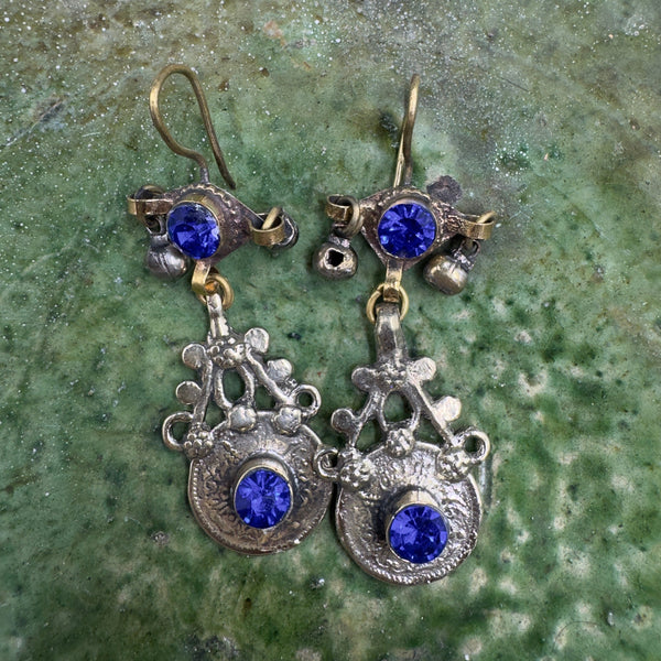 Boucles d'oreilles Kuchi afghanes artisanales, bijou ethnique afghan
