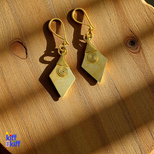 Boucles d 'oreilles Indien en laiton  recyclé- Rani