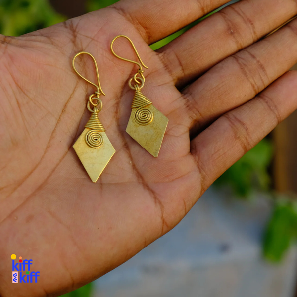 Boucles d 'oreilles Indien en laiton  recyclé- Rani