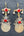 Boucles d'oreilles Kuchi afghanes rouges en métal artisanal, vue de face