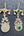 Boucles d'oreilles Kuchi afghanes vertes, détail du travail du métal