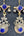 Boucles d'oreilles Kuchi afghanes bleues, gros plan sur le verre bleu