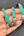 Bracelet turquoise Nuristan Afghanistan, détail de la bande pointée