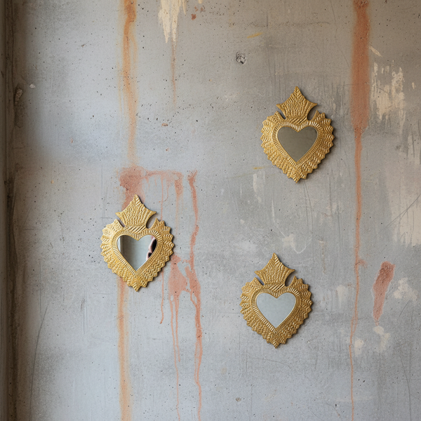 Miroir ex-voto cœur Mitzi – doré