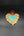 Ex-voto Betty – Cœur sacré artisanal turquoise et doré à suspendre
