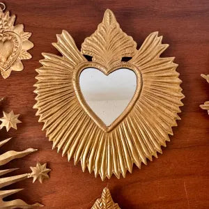 Miroir Ex-voto doré Finch, décoration murale artisanale Kiff Kiff