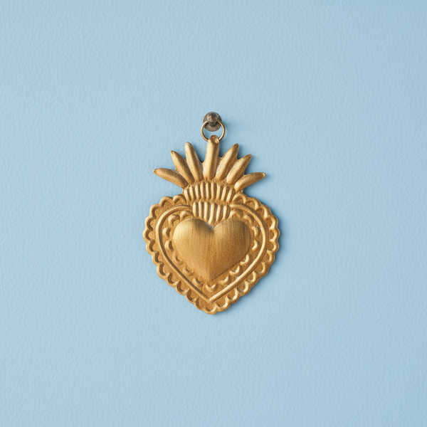 Ex-voto cœur sacré Earl KIFF KIFF en métal doré, vue principale