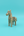KIFF KIFF gold-toned metal horse statuette with intricate wire-wrapped texture on a solid turquoise background