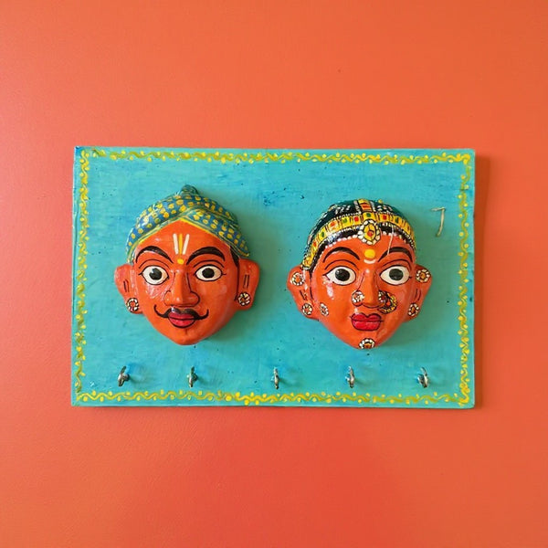 Décoration murale – Patères couple hindou
