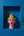 Statuette KIFF KIFF en papier mâché rose représentant une tête de femme hindoue peinte à la main sur fond bleu