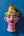 Statuette KIFF KIFF en papier mâché représentant un visage de femme hindoue rose peint à la main, style artisanal