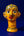 Statuette KIFF KIFF de tête de femme hindoue en papier mâché jaune, peinte à la main avec des motifs traditionnels.
