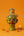 Statuette Garuda verte KIFF KIFF en papier mâché artisanal d'Inde avec détails peints à la main sur fond orange
