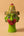 Statuette décorative KIFF KIFF représentant Hanuman en papier mâché vert peint à la main avec des détails colorés