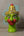 Statuette KIFF KIFF Hanuman verte en papier mâché peint à la main, visage hindou traditionnel aux détails colorés