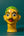 Statuette KIFF KIFF de tête d'homme hindou en papier mâché jaune peinte à la main avec turban vert et détails colorés
