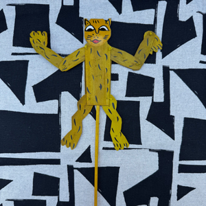 Marionnette tigre du Bengale en feuille de palmier, artisanat Odisha Inde