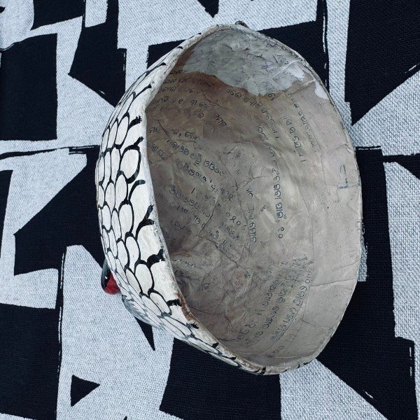 Masque indien Jatayu blanc bec noir – Masque mural artisanal Inde