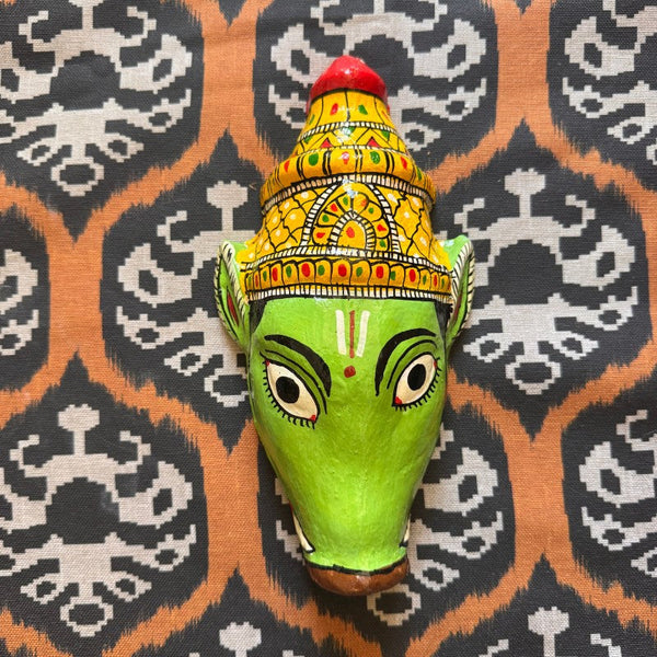 Masque indien mural Varaha en papier mâché