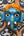 Masque mural Ganesh bleu en papier mâché artisanal KIFF KIFF, vue de face, artisanat indien