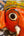 Masque mural Ganesh Vinayaka rouge en papier mâché artisanal, détail peint à la main, Odisha Inde