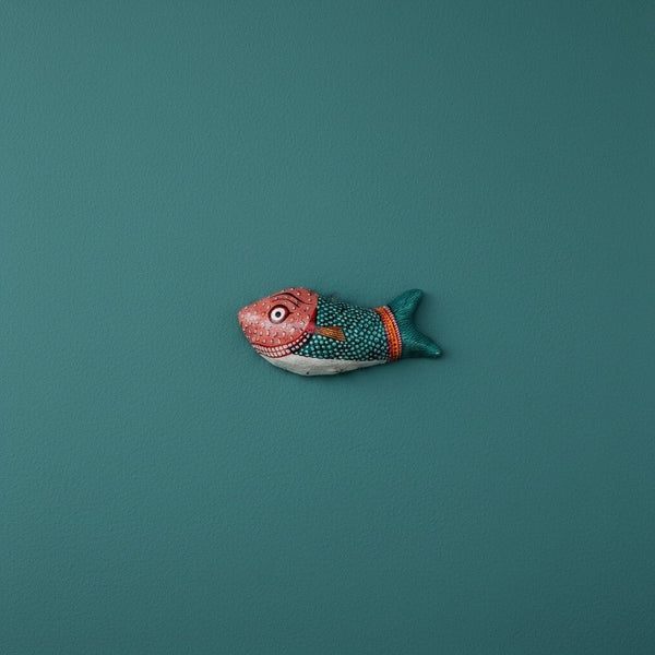 Masque indien Poisson – Décoration murale, papier mâché artisanal