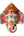 Détail masque Ganesh blanc papier mâché artisanal, Odisha Inde