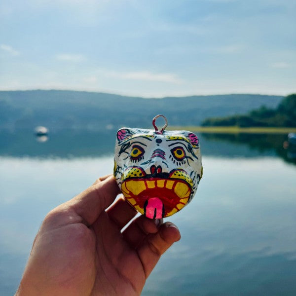 Masque Tigre blanc format petit, vue de face
