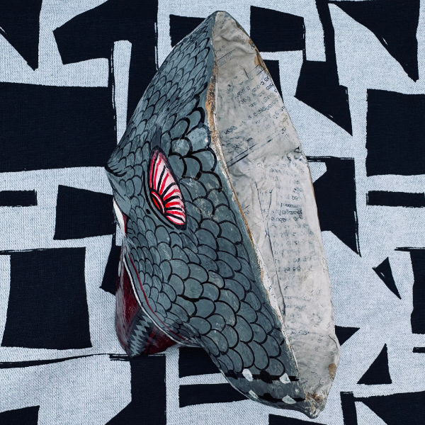 Masque indien Perroquet gris – Masque mural artisanal Inde