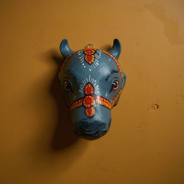 Masque indien Vache sacrée – Masque mural artisanal Inde