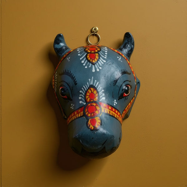 Masque indien Vache sacrée – Masque mural artisanal Inde