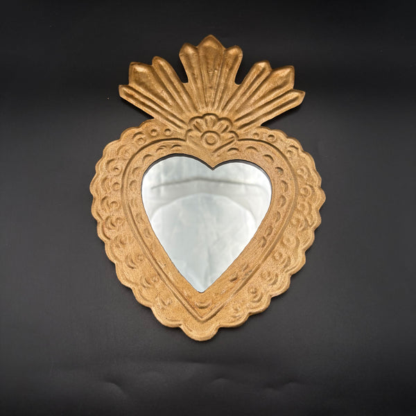Miroir coeur ex-voto doré Fifi