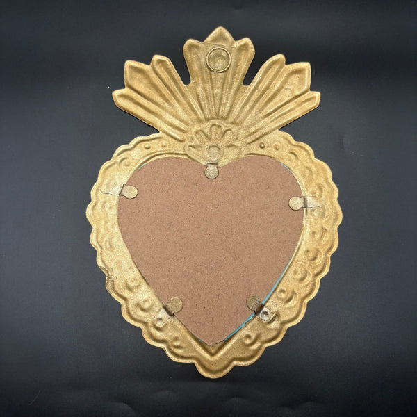 Miroir cœur ex-voto doré Fifi, présentation complète