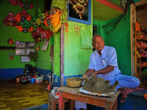 Masque en papier mâché peint à la main, Odisha, Inde